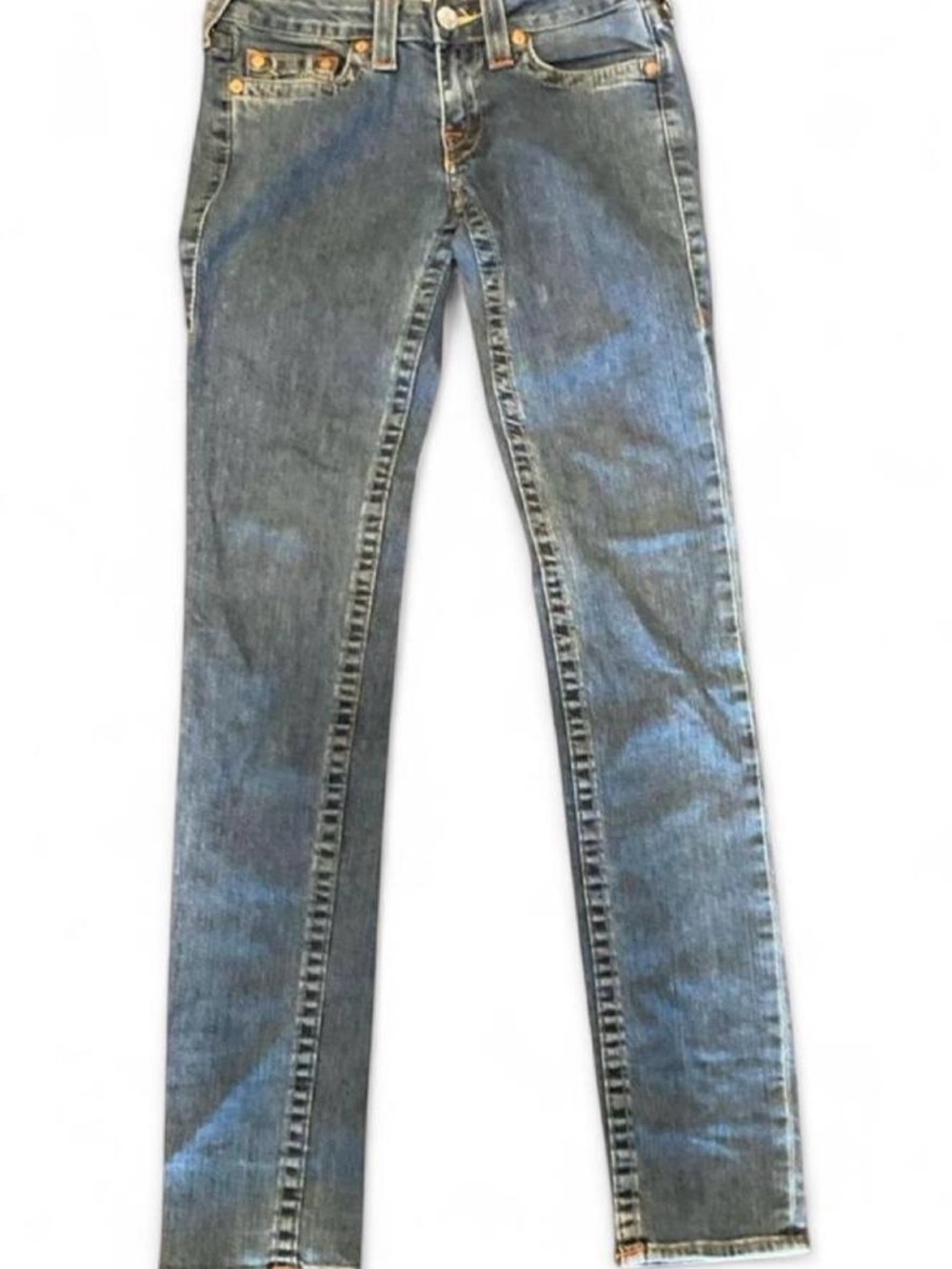Vintage 2000’s True Religion Women's Medium Blue Straight Leg Jeans - Picture 2 of 5